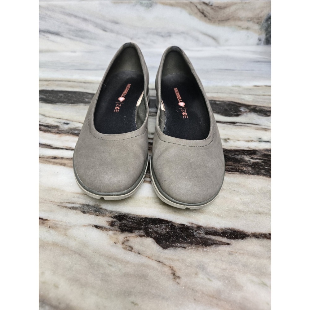Merrell Avesso Oak Green 8 Suede Walking Slip On Ballet Flats Shoes Office